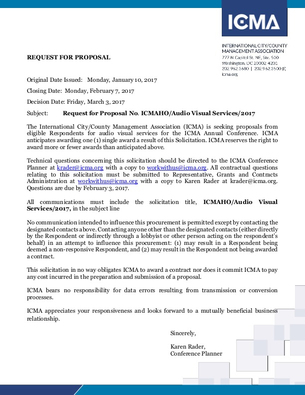 RFP Audio Visual 2017